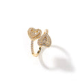 DOUBLE HEART ADJUSTABLE | RING