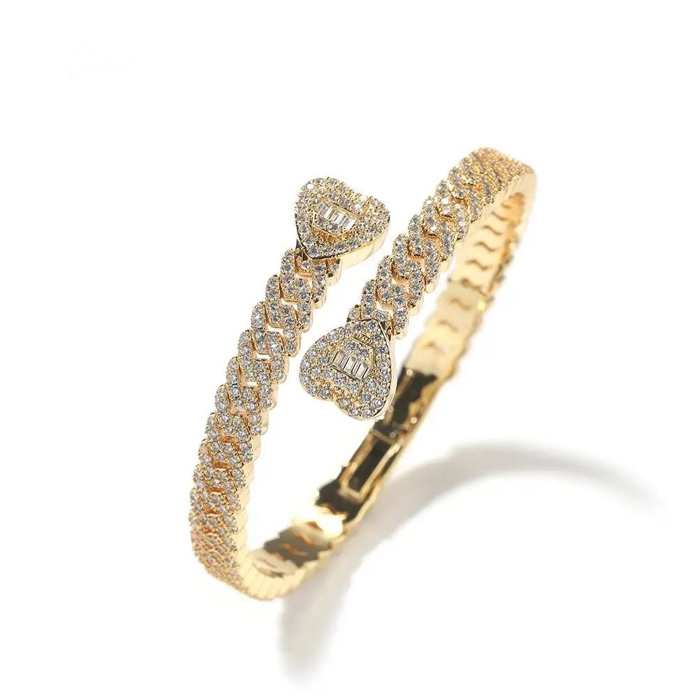 ICED CUBAN HEARTS | BANGLE