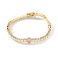 ICED MINI CLOVER TENNIS BRACELET | PINK